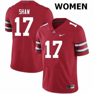NCAA Ohio State Buckeyes Women's #17 Bryson Shaw Scarlet Nike Football College Jersey LMI2645FS